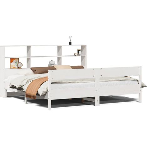Maison Exclusive - Giroletto con Libreria senza Materasso 180x200 cm in Legno Pino
