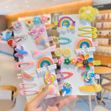 Juego de 28 pinzas para el cabello de bebé niña, accesorios coloridos y adorables Multicolor (1/5)
