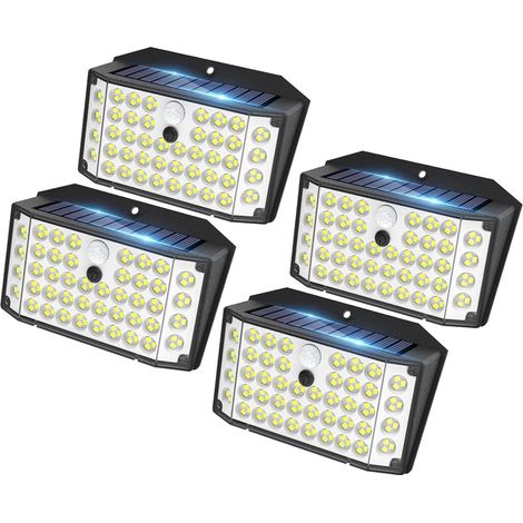 Lampe solaire extérieure IP65 132 LED détecteur mouvement lot4 jardin (1/5)
