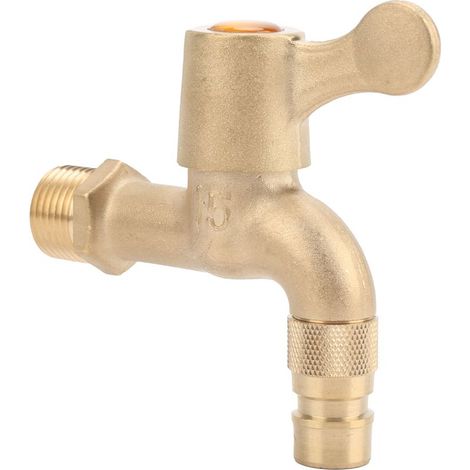Messing-Wasserhahn, G1/2-Zoll-Gewinde, spiralförmiger Öffnungsschalter für Schlauchventil an Haushaltswaschmaschinen (1/5)