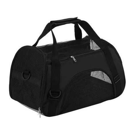 Sac de Transport approuvé par Les compagnies aériennes, Sac de Voyage Portable pour Petits Chiens, Chats et Chiots, Petits Animaux (L, Noir) (1/5)