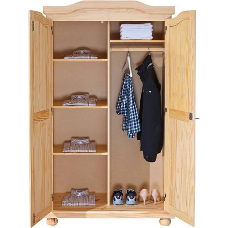 Armadio Multiuso 2 Ante Pezzana, 4 Ripiani, 6 Vani, 2 Ante, 104x180h cm Marrone Rovere