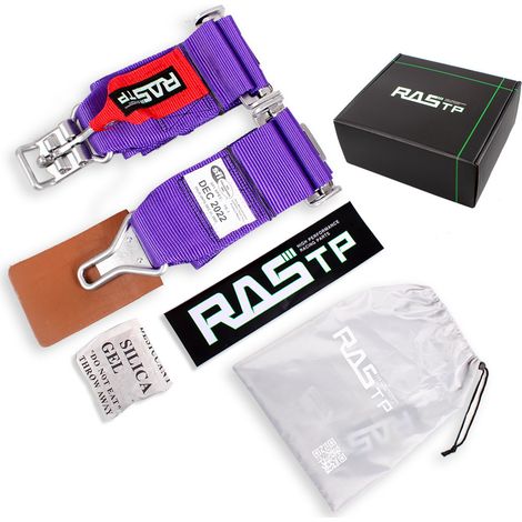 SFI Certified Car Modification Accessories Bumper Car Racing Belt, Two-Point Go-Kart Simple Seatbelt - High Strength Polyester, Two-Point - Purple (1/4)