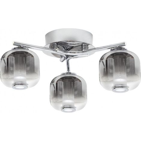 malvina plafonnier 3x5w led 900lm 4000k h.17,5xd.41cm metal+chrome glass (1/2)