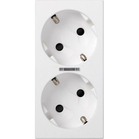 Schuko doppia copertina con led (bianco) SIMON 50011841-030