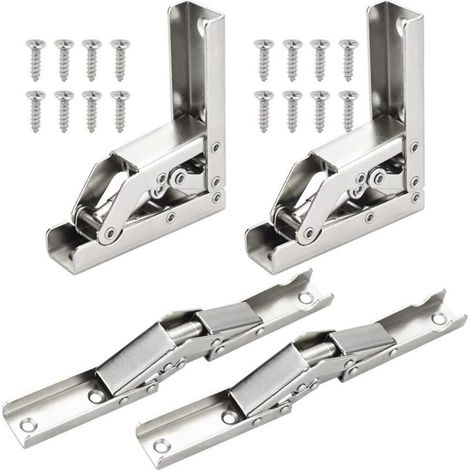 Cerniere per porte, cerniere per ripiani pieghevoli a 90/180 gradi, cerniere per ripiani di tavolini consolle pieghevoli, 4 pezzi -Crezuo