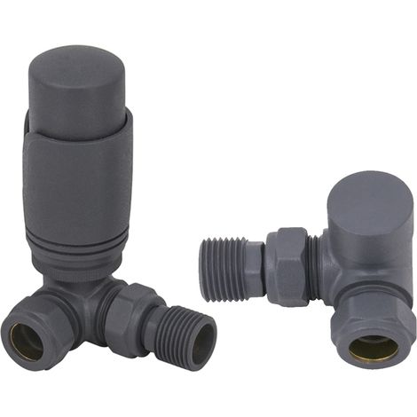 Corner Manual and Thermostatic Radiator Heated Towel Rail Valves Anthracite (1/4)