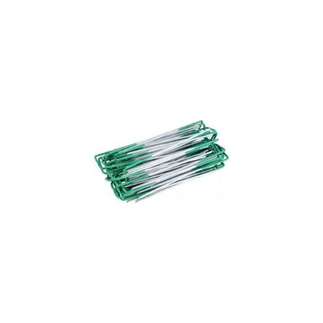 50 Pcs Piquets de Fixation, Piquets de Jardin, Agrafes Gazon Synthétique Vert, pour bâches de Sol de Jardin, Fixation de Gazon synthétique extérieur