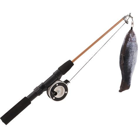 Baguette de pêche interactive rétractable pour chat avec poisson factice (canne à pêche au saumon) (1/5)