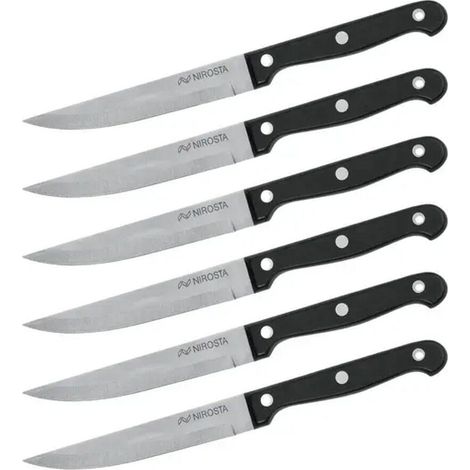 Nirosta 6-teiliges Steakmesser-Set schwarz Edelstahl