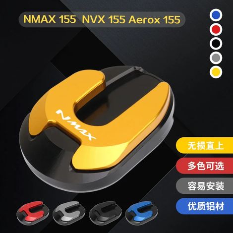 (Bleu-NMax) Compatible avec YAMAHA NMAX Aerox NVX 155 Aerox155 NVX 155 : béquille latérale, extension et support pour une meilleure stabilité. (1/4)