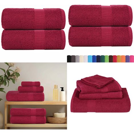 vidaXL Seiftücher 2 Stk. Bordeauxrot 30x30 cm 360 g/m² 100% Baumwolle (1/5)