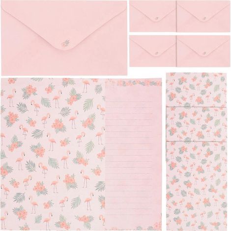 Set mit 5 Briefumschlägen im Vintage-Stil – 15,00 x 9,00 x 0,10 cm – Rosa (1/4)