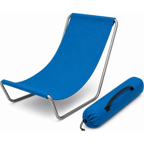Sedia Sdraio Pieghevole Con Struttura In Acciaio Ergonomica Poliestere Impermeabile Sacca Con Tracolla Per Spiaggia Piscina Campeggio Giardino Relax Outdoor 95 x 60 x 40 Cm Blu (1/5)