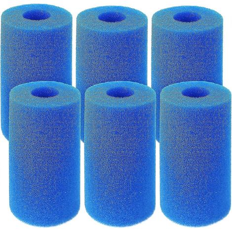 Éponge filtrante de type A, cartouche filtrante en mousse réutilisable et lavable pour piscine, aquarium et spa Intex de type A (lot de 6). (1/4)