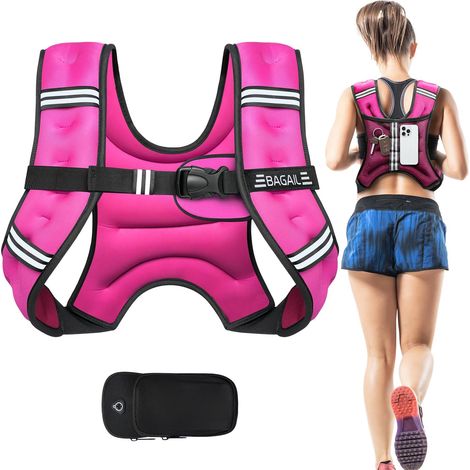 gilet lesté pour musculation, gilet lesté de 5 kg et poche pratique, idéal pour les entraînements, le yoga et les exercices d'aérobic. (1/5)