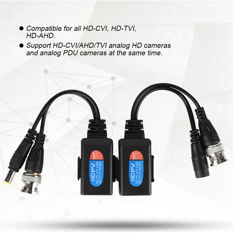 Passiver Audio-Balun für HDCVI-, HDTVI- und AHD-Überwachungskameras. Stromversorgung für den Twisted-Pair-Sender. (1/5)