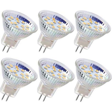 Lot 6 ampoules LED MR11 GU4 3W (équiv. 20W) Blanc froid - Non dimmable, 12V, longue durée (1/5)