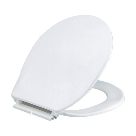 Siamp – Abattant WC ovale 44,5 x 37,5 cm – Polypropylène – Fixation par-dessous – Angle d'ouverture 98° – Réf. 48710101