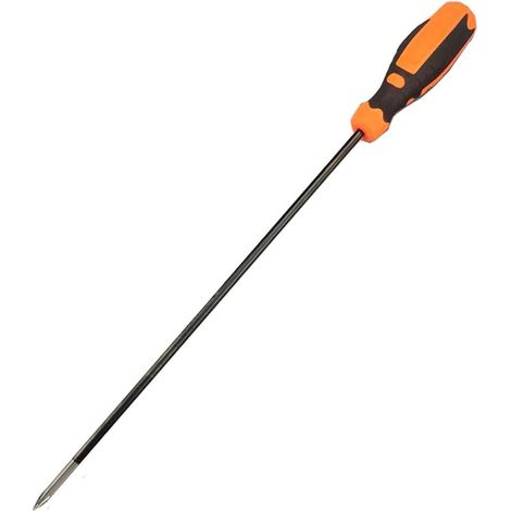 Tournevis cruciforme extra long cruciforme fendue 6 x 100 mm Tournevis magnétique Longueur de la tige 300 mm Longueur totale 420 mm Acier S2 Outils manuels de réparation à domicile (plat)