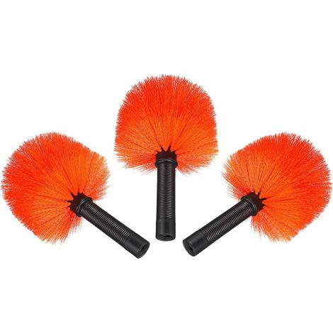 Lot De 3 Plumeaux Anti-Araignées pour Plafond Brosse De Nettoyage pour Toit Outil De Retrait De Toile D'Araignée Orange (1/5)