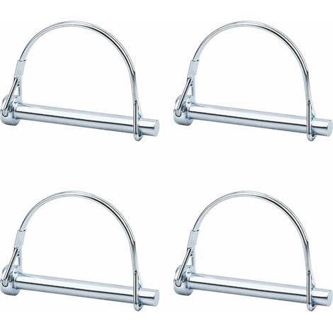 DEESSE SHOP - Lot de 4 tiges de verrouillage de goupille de verrouillage de sécurité, verrouillage de prise de force 5/16 avec fil de retenue rond pour remorques de ferme, pelouse, jardin (1/5)