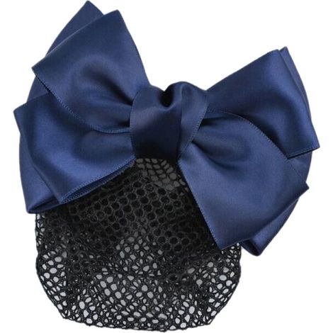 Elegantes Haarnetz mit Schleife, Haarspange, Haarknotenabdeckung für Kellnerin/Krankenschwester, blau (1/5)