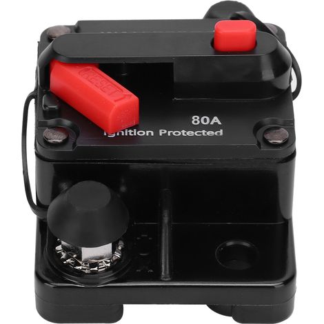 Disjoncteur à réarmement automatique, porte-fusible en cuivre étanche, interrupteur automatique rouge, 12-42 V CC, 80 A (1/5)