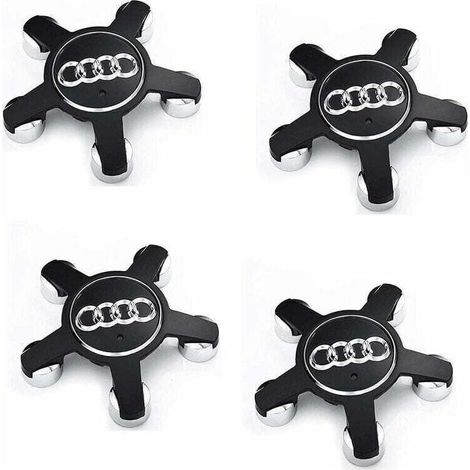 Jeu de 4 caches-moyeux pour Audi – Enjoliveurs 135 mm – ABS noir – Installation facile sur moyeux de roue - 4f0601165 (1/4)