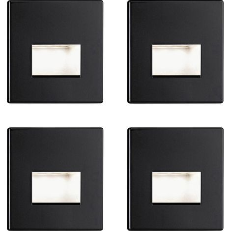 Paulmann 41308 Edge Lampada da incasso a parete a LED Kit da 4 LED (monocolore) LED Nero (opaco)