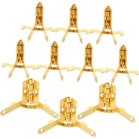 10 charnières pour boîtes à bijoux : petites charnières métalliques pliantes à 90 degrés pour accessoires de meubles de type coffre au trésor, utilisées dans l’assemblage d’armoires. (1/5)