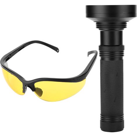 UV-Taschenlampe zur Erkennung von Haustierurin und -flecken, helle 100 LEDs, Schwarzlichtlampe mit UV-Sonnenbrille (1/5)