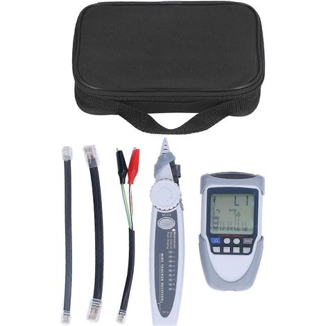 Netzwerkkabeltester mit LCD-Display, digitaler und analoger Anzeige, Multifunktionsanzeige, PoE-Kabelverfolgung und Leitungsfinder inklusive Tasche