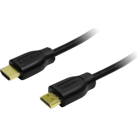 Câble de raccordement LogiLink HDMI Fiche mâle HDMI-A, Fiche mâle HDMI-A 0.50 m noir CH0005 4K UHD Câble HDMI R848021 (1/2)