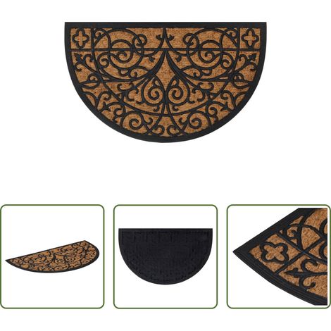 vidaXL Tapis anti-dérapant - Tapis de porte demi-rond 45x75 cm caoutchouc et fibre de coco (1/5)
