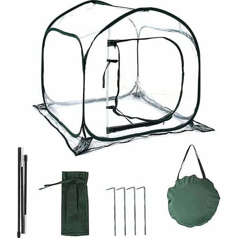 Mini Serre Pop up Grow House, Couverture de Serre intérieure extérieure en PVC, Petit abri de Fleurs de Jardin Portable - 80 x 80 x 80 cm - RWMini serre et serre de balcon