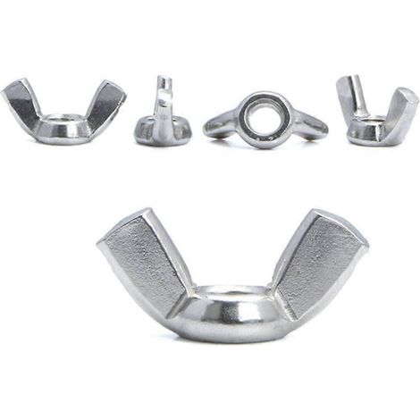 Jeu de 50 écrous à oreilles M6 (1/4 pouce) en acier inoxydable 304, fixations à visser à la main (1/4)