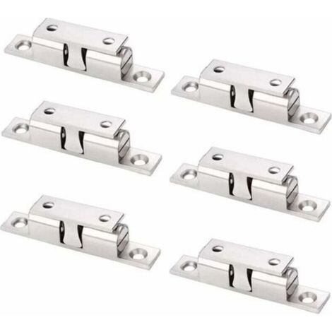 6 Pack Réglables Cuivre Aimants Loqueteaux Magnétiques avec Vis Double Loqueteau à Billes pour Placard Cabinet Meubles Armoire(Argent)
