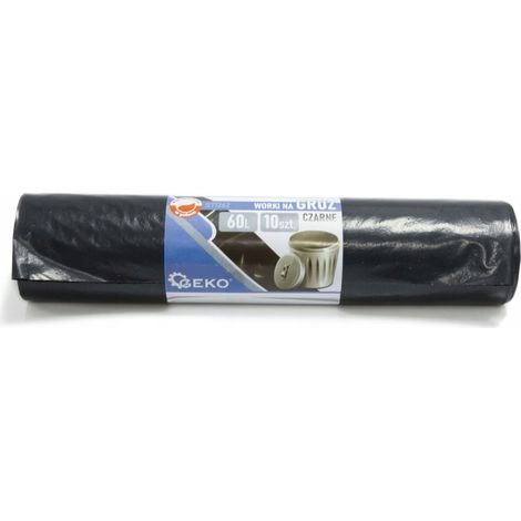 Sacchi per rifiuti da macerie 60L neri Geko - LDPE 70 micron 10 pezzi