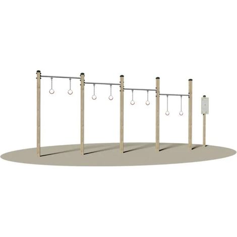 Circonduzione del bacino Giochipark 5 montanti 4 barre Ø 4cm cartello incluso (1/2)
