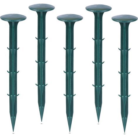 Plastique Piquets de Fixation de Jardin,pour Jardin pour la Fixation des Tissus Anti Mauvaises Herbes Protection Contre Les UV (100 pièces, Vert) (1/5)