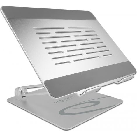 Delock Soporte para tableta y ordenador portÃ¡til ajustable de aluminio