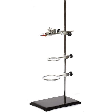 Laboratory Retort Holder for Titration Extraction, 40 CM/16 Inch, 16" with 2 Flange Clamps for Chemistry or Physics Laboratory (1/5)
