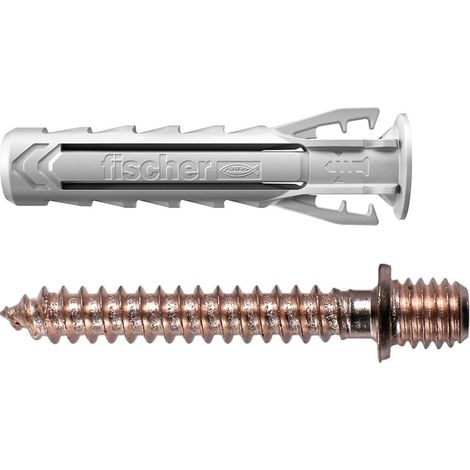 Fischer 10 Tasselli SX Plus 6 DVR con Doppia Vite per Collarini in Rame, Ideale per Tubi in Rame, Include 10 Viti e 10 tasselli, 567647 (1/2)