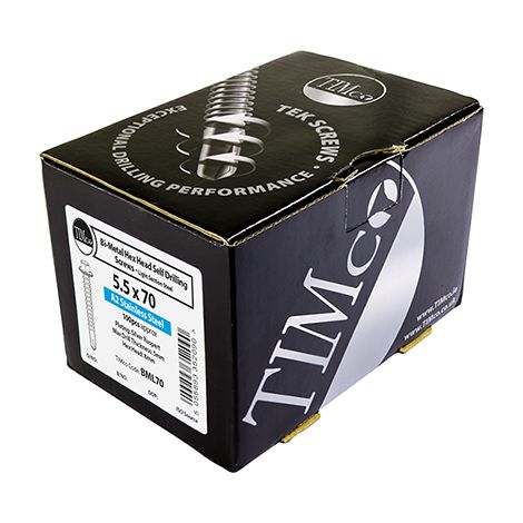 TIMCO Self-Drilling Light Section A2 Stainless Steel Bi-Metal Screws - 5.5 x 32 (1/2)