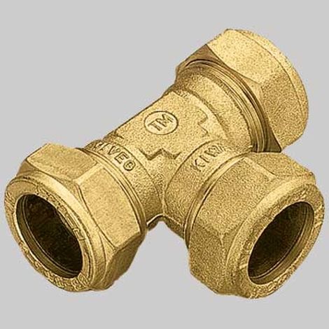 RACCORDO A TEE 3 DADI CON OGIVA OTTONE - 12 x 12 x 12