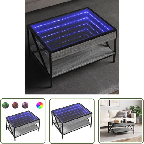 vidaXL Couchtisch mit Infinity-LED Grau Sonoma 70x50x38 cm (1/5)