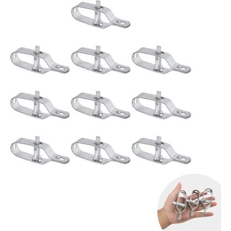 10 Stück verzinkte Stahldrahtgitterspanner, Zaun-, Wäscheleinenspanner und Kabel zum Spannen von Maschen, Wäscheständer (Silber) - (1/5)