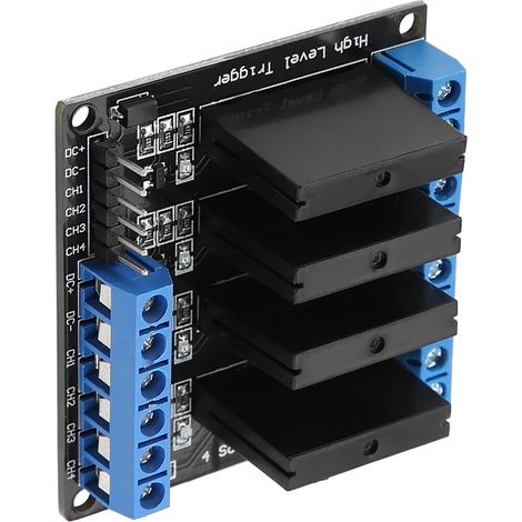 4-Kanal-DC/AC-5V-Halbleiterrelaismodul mit hoher Ansteuerspannung und 2A-Sicherung (1/5)