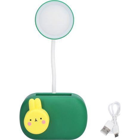 Niedliche LED-Schreibtischlampe in Hasenform mit integriertem Anspitzer, USB-betrieben, für Schlafzimmer, Büro, Schule, Geschenk (1/5)